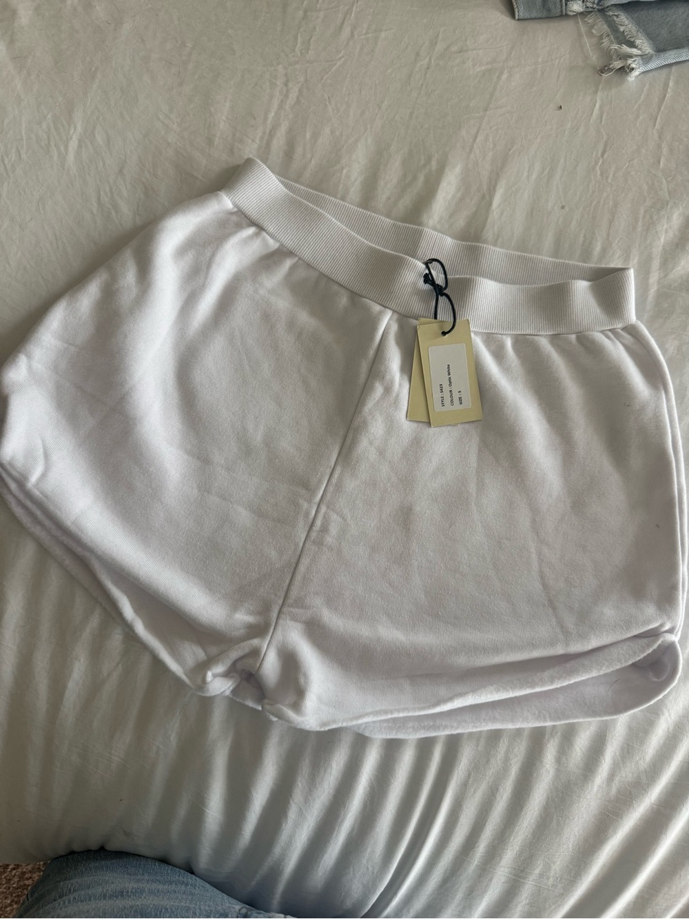 Ragdoll White Knit Athletic Lounge Shorts